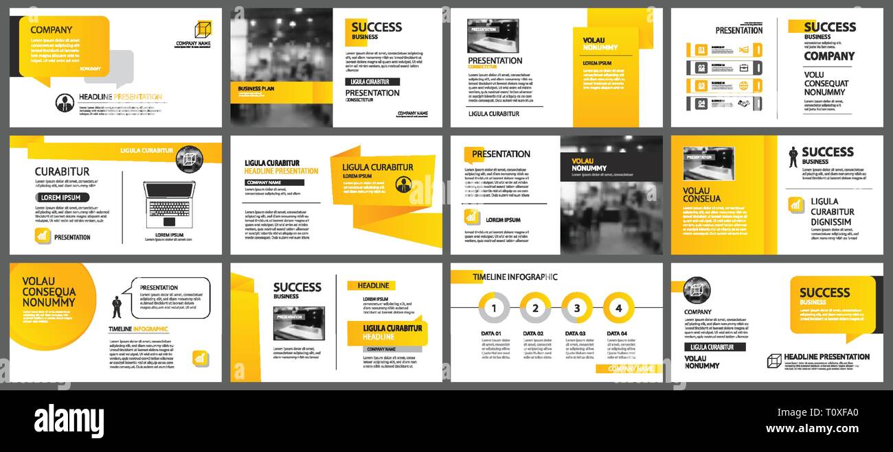 Présentation et mise en page arrière-plan. Jaune et orange Design modèle géométrique du gradient. Pour l'entreprise Rapport annuel, flyer, marketing, feuille Illustration de Vecteur