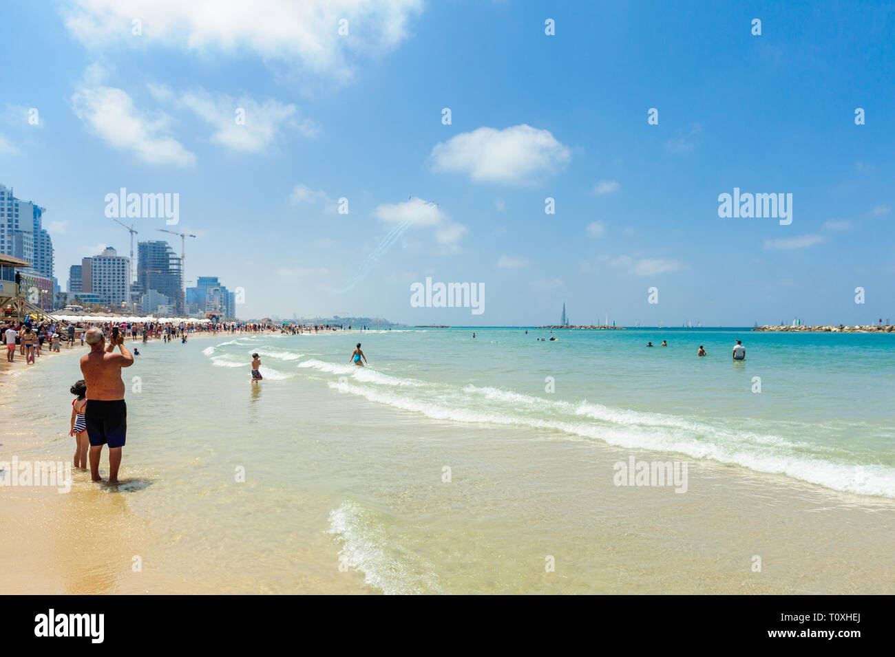 Bourget sur Yom Ha'atsmaout - jour de l'indépendance - 2 mai 2017, Tel Aviv, Israël Banque D'Images