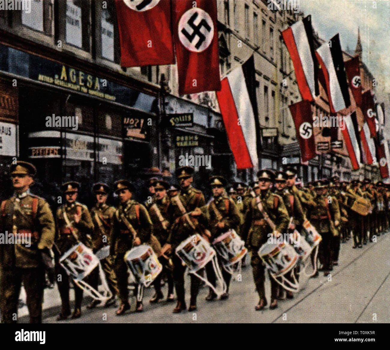 Grande-bretagne, militaire, armée, défilé des troupes britanniques de Sarrebruck, décembre 1934, Additional-Rights Clearance-Info-Not-Available- Banque D'Images
