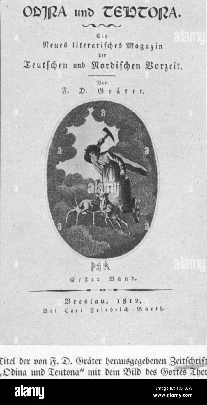 Presse/médias, magazines, 'Odina und Teutona', front page, éditeur : Greater's David Friedrich (1768 - 1830), premier volume, Wroclaw, 1812 Additional-Rights Clearance-Info,--Not-Available Banque D'Images