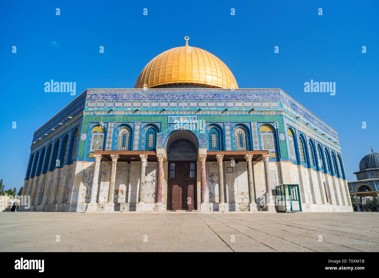 Dome Rock ou Qubbatus dans Sakhra Masjidil-Aqsa composé est l'un des bâtiment sacré pour les juifs et musulmans en Israël. pas de personnes. Banque D'Images