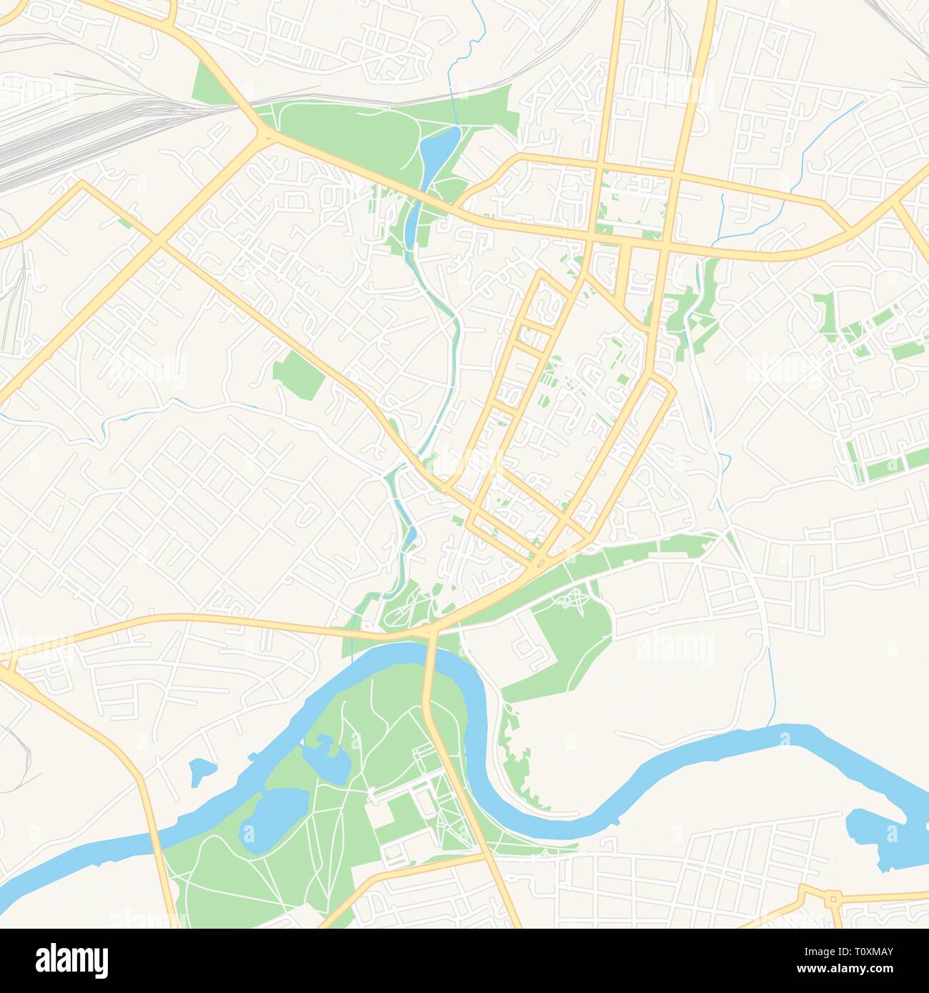 Carte imprimable de Minsk, Belarus avec les principales et les routes secondaires et les grands chemins de fer. Cette carte est soigneusement conçu pour le routage et la mise particulier Illustration de Vecteur