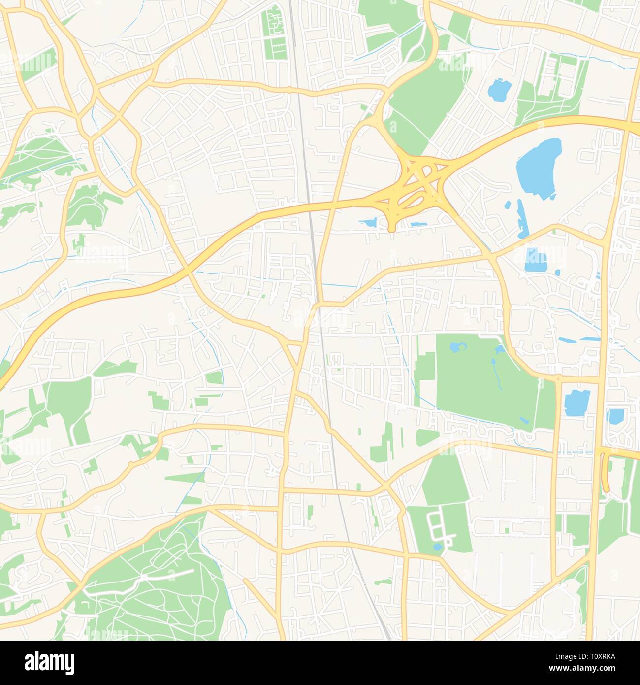 Carte imprimable de Brunn am Gebirge Autriche, avec les principaux et les routes secondaires et les grands chemins de fer. Cette carte est soigneusement conçu pour le routage et la mise je Illustration de Vecteur