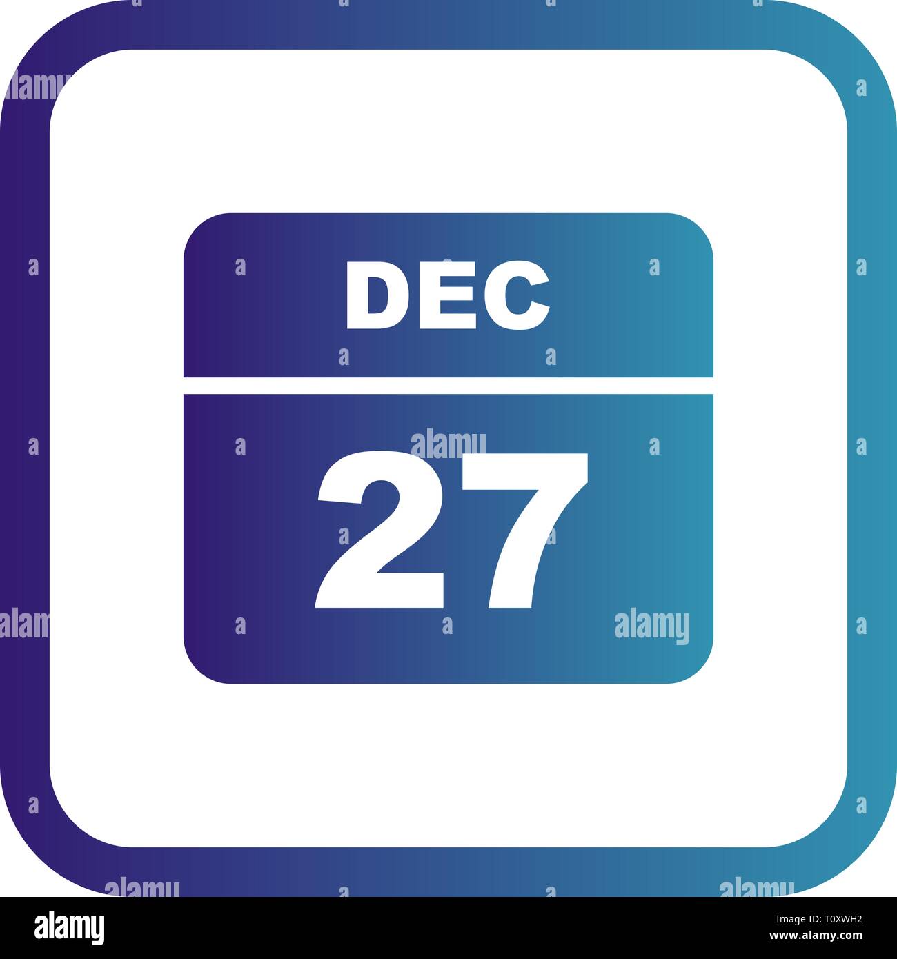 27 décembre Date sur un seul jour calendrier Photo Stock - Alamy