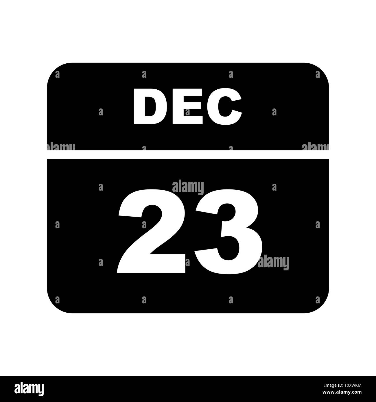 Le 23 décembre, date à un seul jour calendrier Banque D'Images