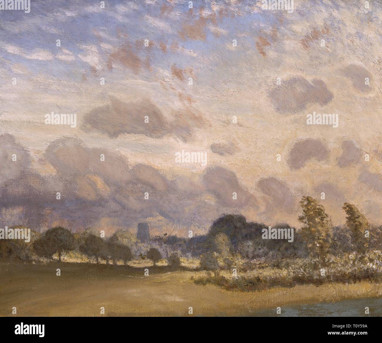 Clavering Église, c1908. Créateur : George Clausen. Banque D'Images