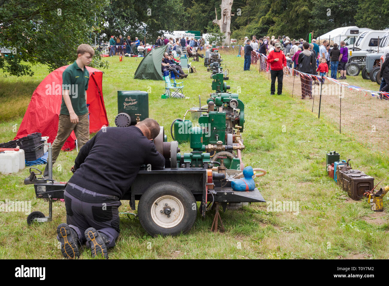 Affichage du moteur à l'arrêt à la foire agricole 2018 Aylsham, Norfolk, Royaume-Uni. Banque D'Images