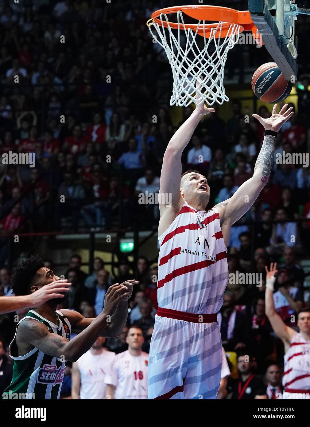 Foto Spada/LaPresse 22 marzo 2019 Desio ( MO ) Italia sport basket AIX Armani Exchange Milano Panathinaikos vs Atene - Eurolega 2018/2019 - Pala Banco Desio Nella foto : Photo du coiv Spada/LaPresse 22 mars , 2019 Desio (MO) Italie sport basket AIX Armani Exchange Milano Panathinaikos vs Atene - Euroleague 2018/2019 - Pala Banco Desio dans le pic : coiv Banque D'Images