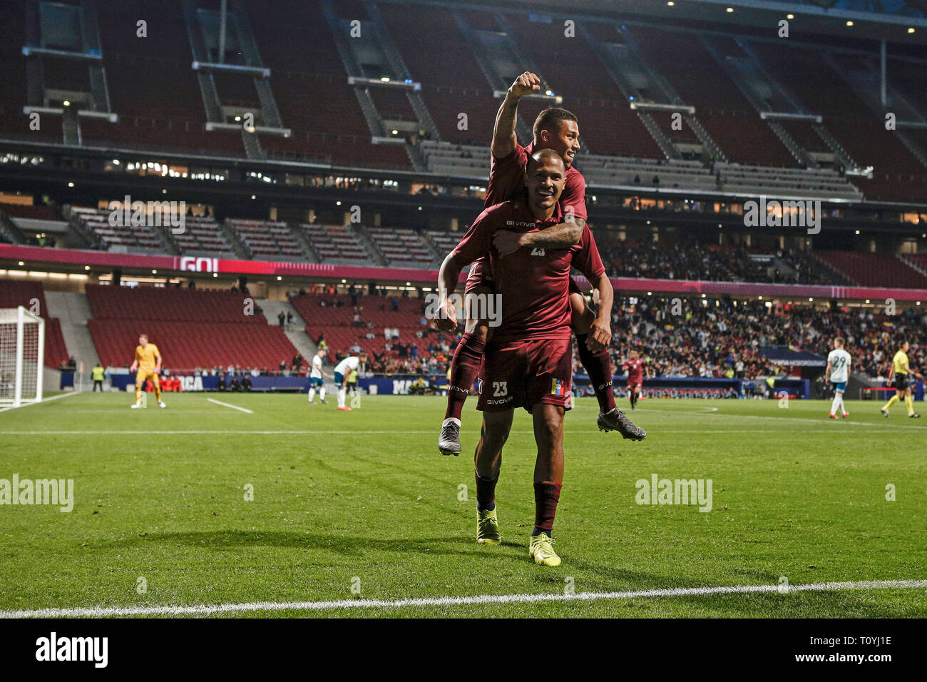 Wanda Metropolitano, Madrid, Espagne. Mar 22, 2019. Le football international friendly, l'Argentine et le Venezuela ; José Salomon RONDON (Venezuela) célèbre son but qui a fait 0-1 à la 6ème minute : Action Crédit Plus Sport/Alamy Live News Banque D'Images