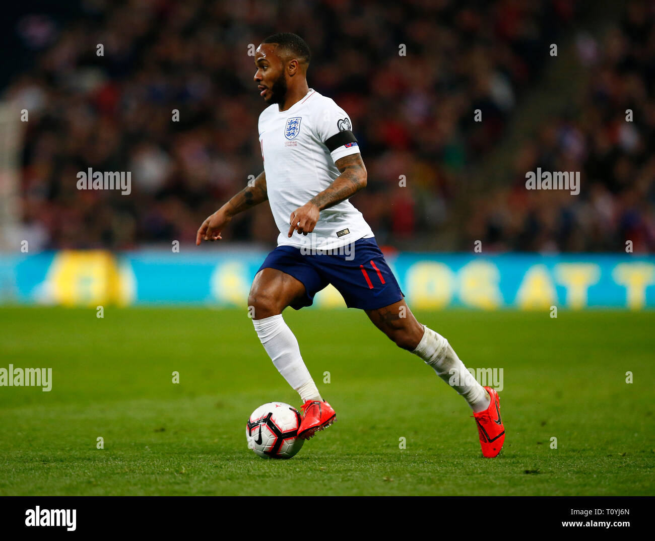 Londres, Royaume-Uni. 22 Mar 2019. Raheem Sterling d'Angleterre au cours de qualification du Championnat d'Europe entre l'Angleterre et la République Tchèque au stade de Wembley, Londres, Angleterre le 22 Mar 2019 : Crédit photo Action Sport/Alamy Live News Banque D'Images