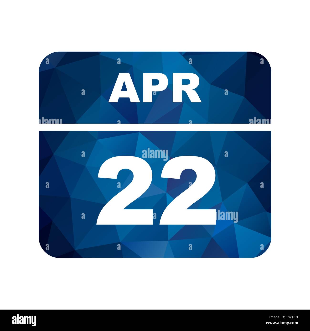 22 avril, date à un seul jour calendrier Banque D'Images