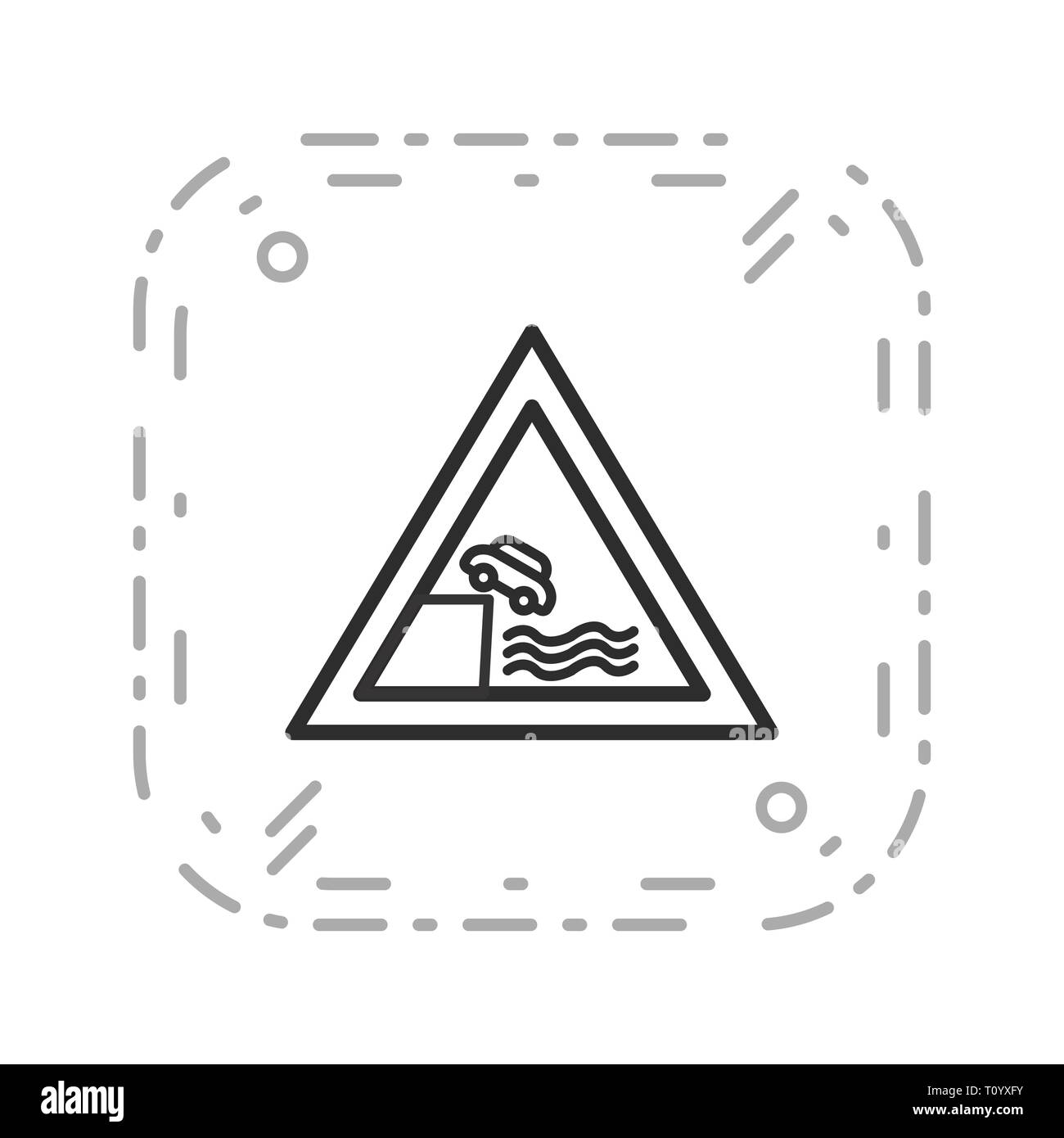 Illustration route mène à quai ou sur l'icône de la rivière Banque D'Images