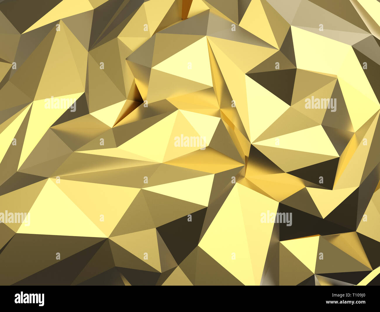 Le rendu 3D polygone faible or abstract background Banque D'Images