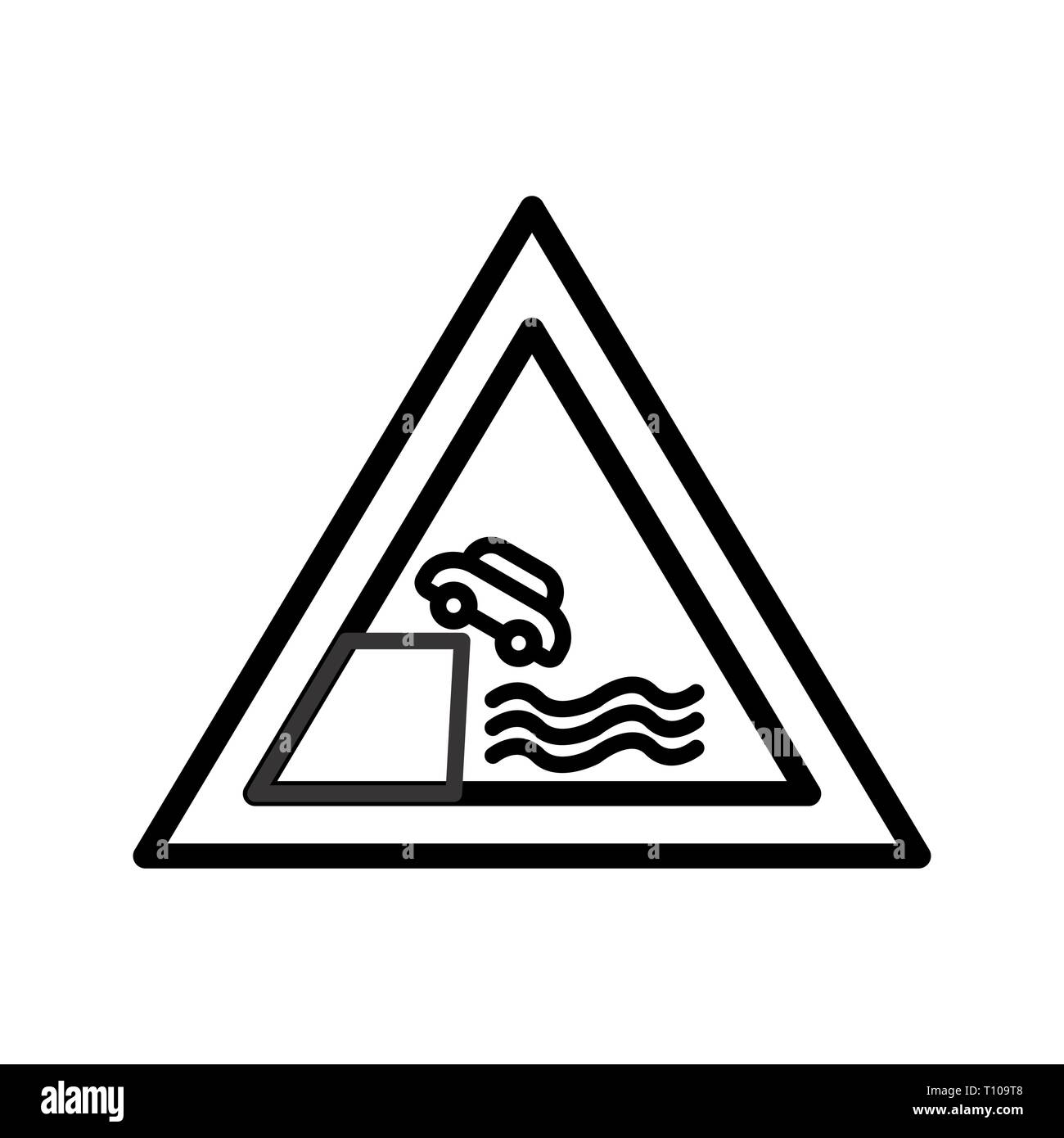 Illustration route mène à quai ou sur l'icône de la rivière Banque D'Images