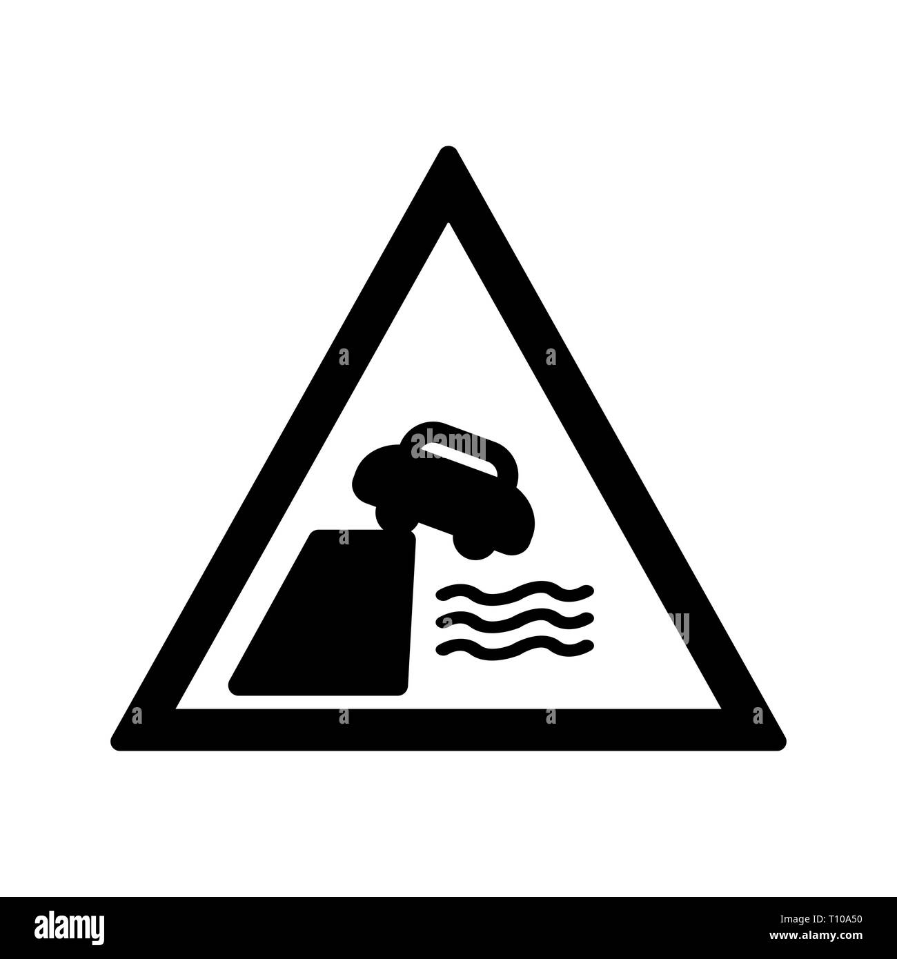 Illustration route mène à quai ou sur l'icône de la rivière Banque D'Images