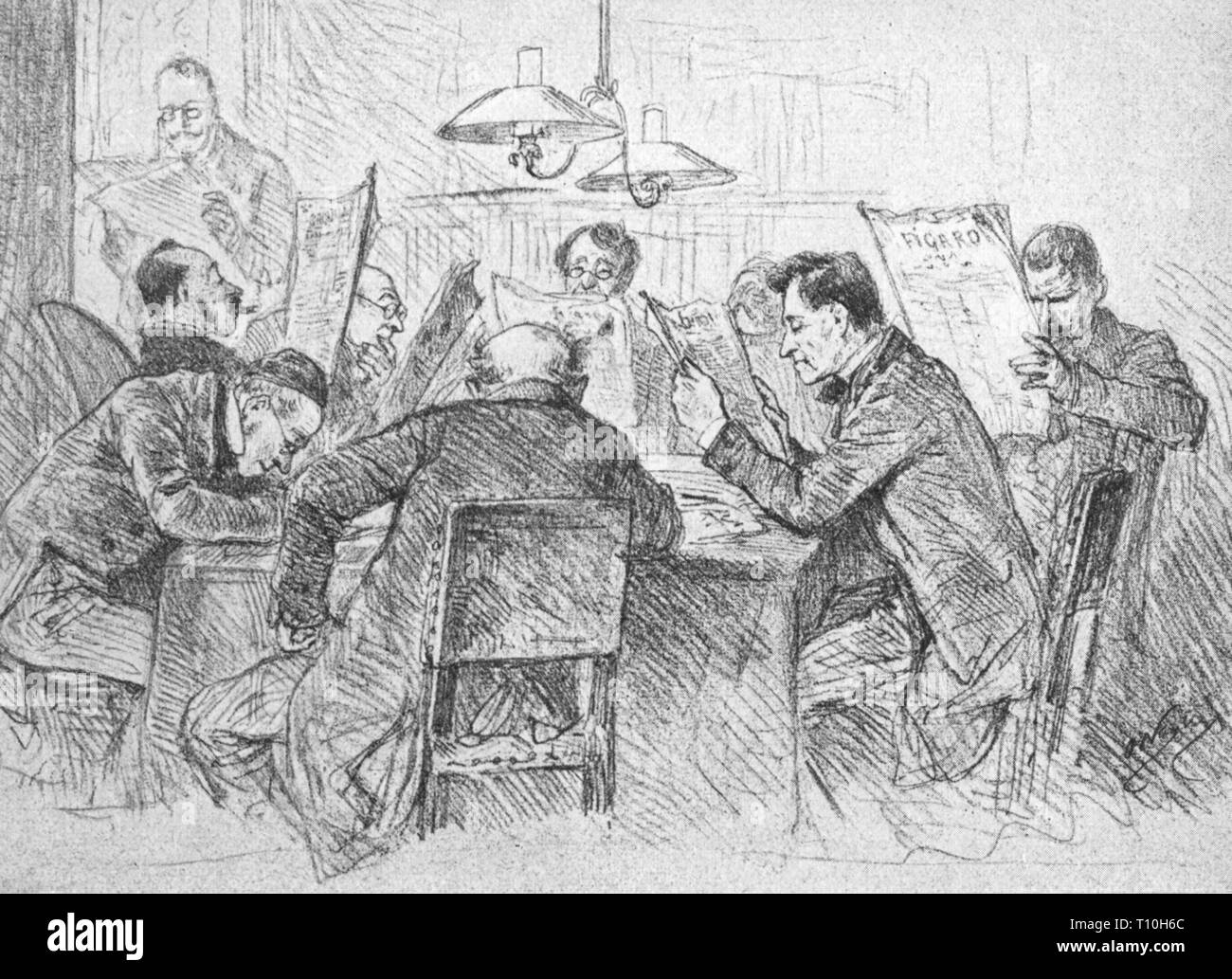 Presse / Média, salle de lecture en Badenwinkel, lithographie de Benjamin Vautier (1829 - 1895), 19e siècle, en Suisse, graphique, graphiques, presse, journaux, magazines, revues, reader, lecteurs, lecture, lire, demi-longueur, assis, s'asseoir, de l'information, informations, infos, actualités, presse, presses, salle de lecture, salles de lecture, historique, historique, les gens, l'artiste n'a pas d'auteur pour être effacé Banque D'Images