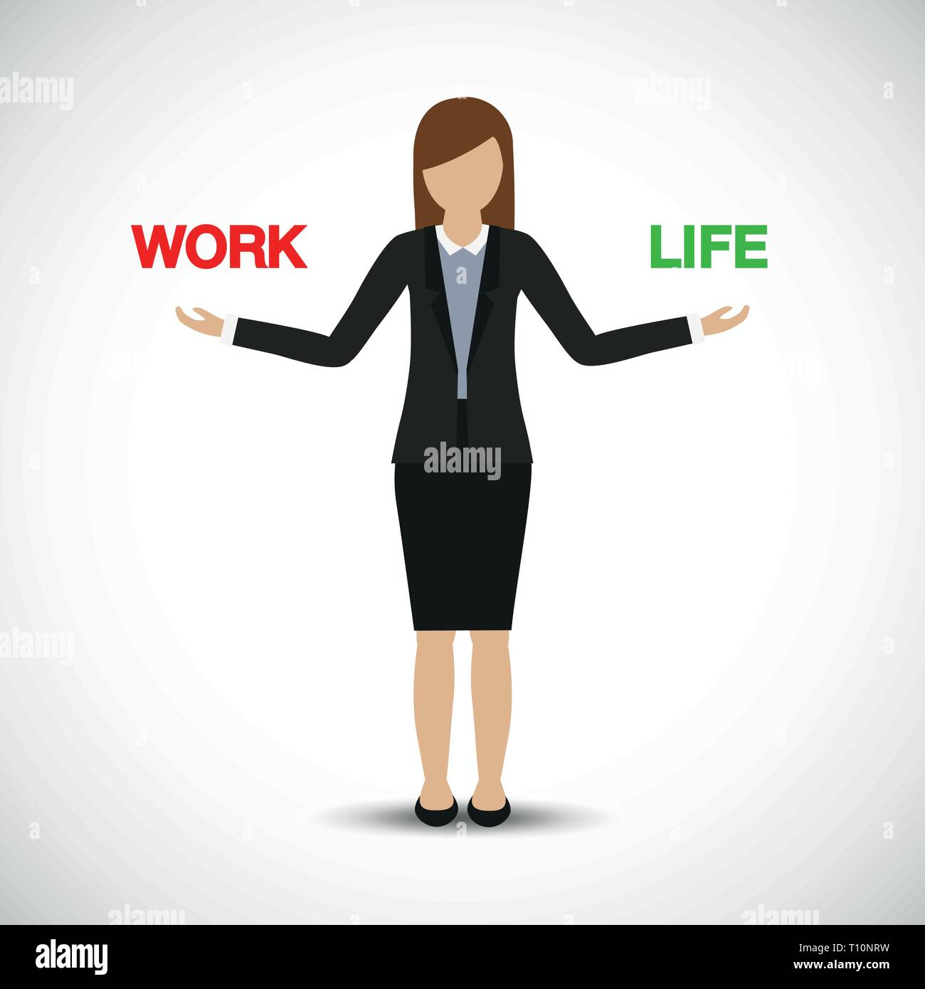 Équilibre travail-vie business woman character vector illustration EPS10 Illustration de Vecteur