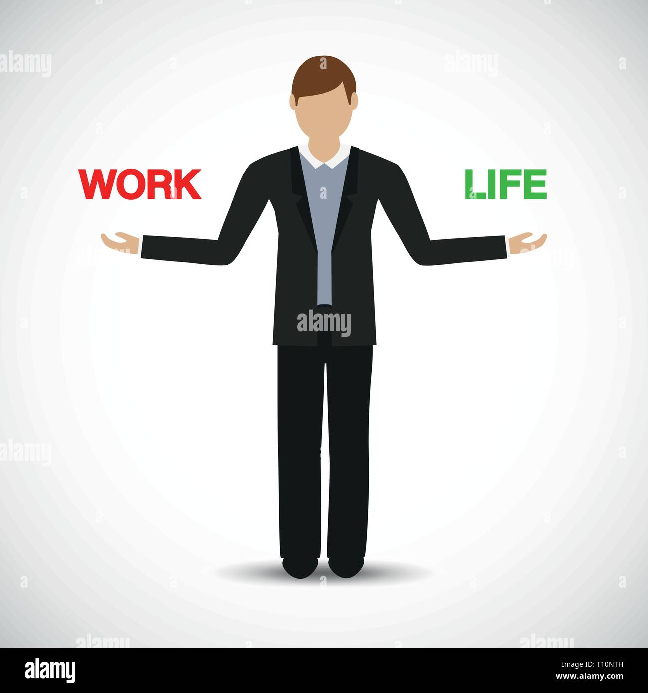 Équilibre travail-vie business man character vector illustration EPS10 Illustration de Vecteur