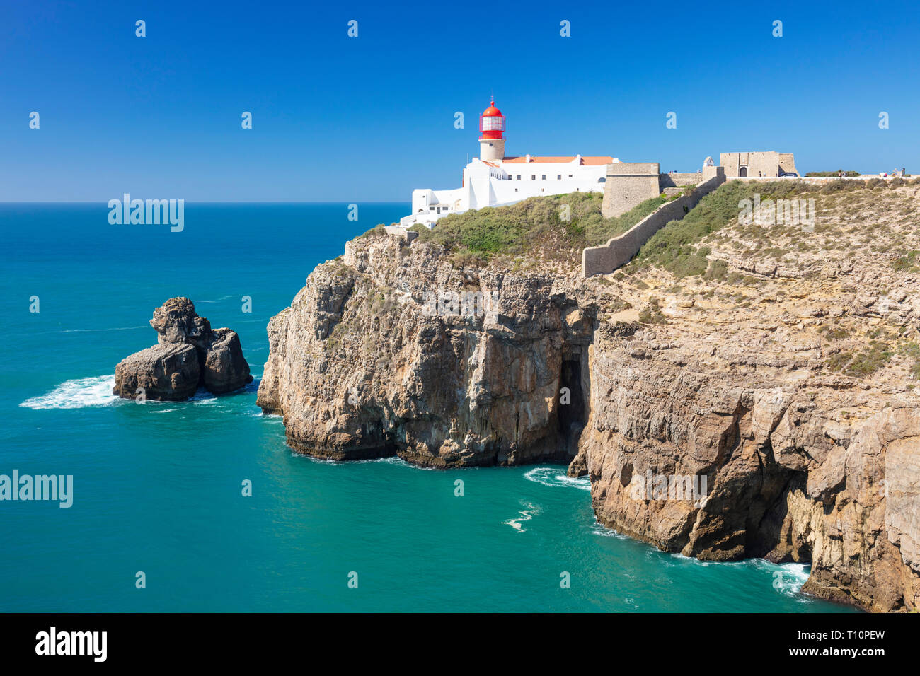 Phare du Cap St Vincent le cap Saint Vincent Algarve Portugal Sagres Portugal Europe de l'UE Banque D'Images