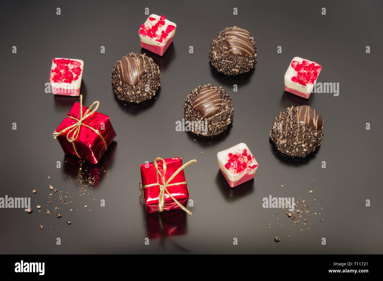 Cadeau De Noël Vacances Et Boîte De Célébration De Pralines Au