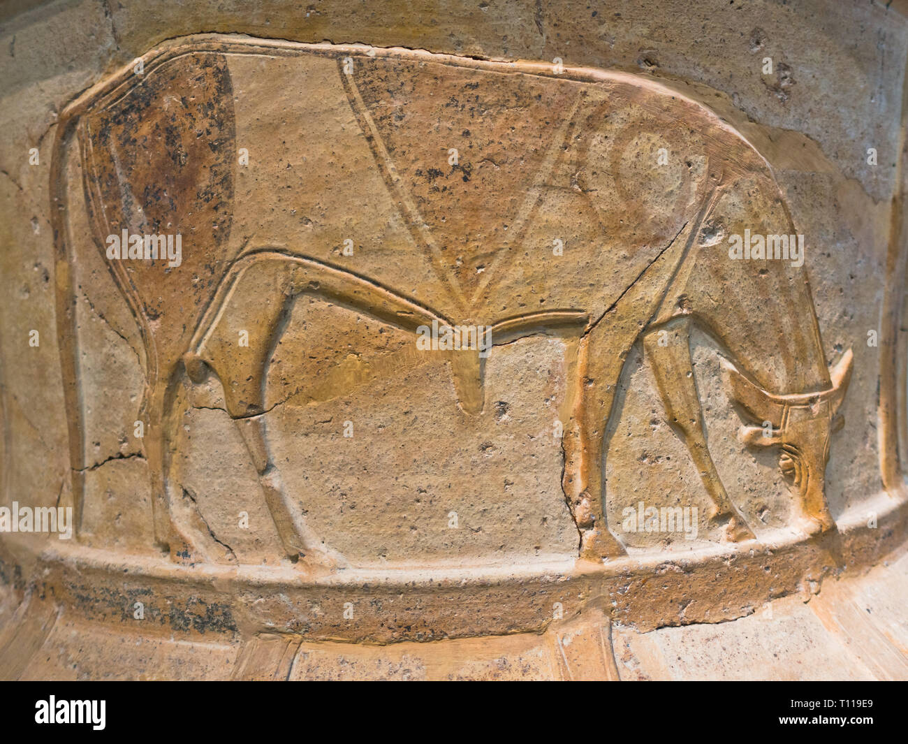 Détails artistiques à partir d'un 3500 ans céramique trouvée au palais de Knossos, près du port d'Héraklion, île de Crète, Grèce Banque D'Images