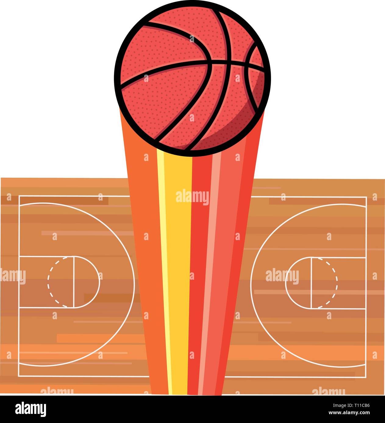 illustration vectorielle du terrain de basket-ball Illustration de Vecteur