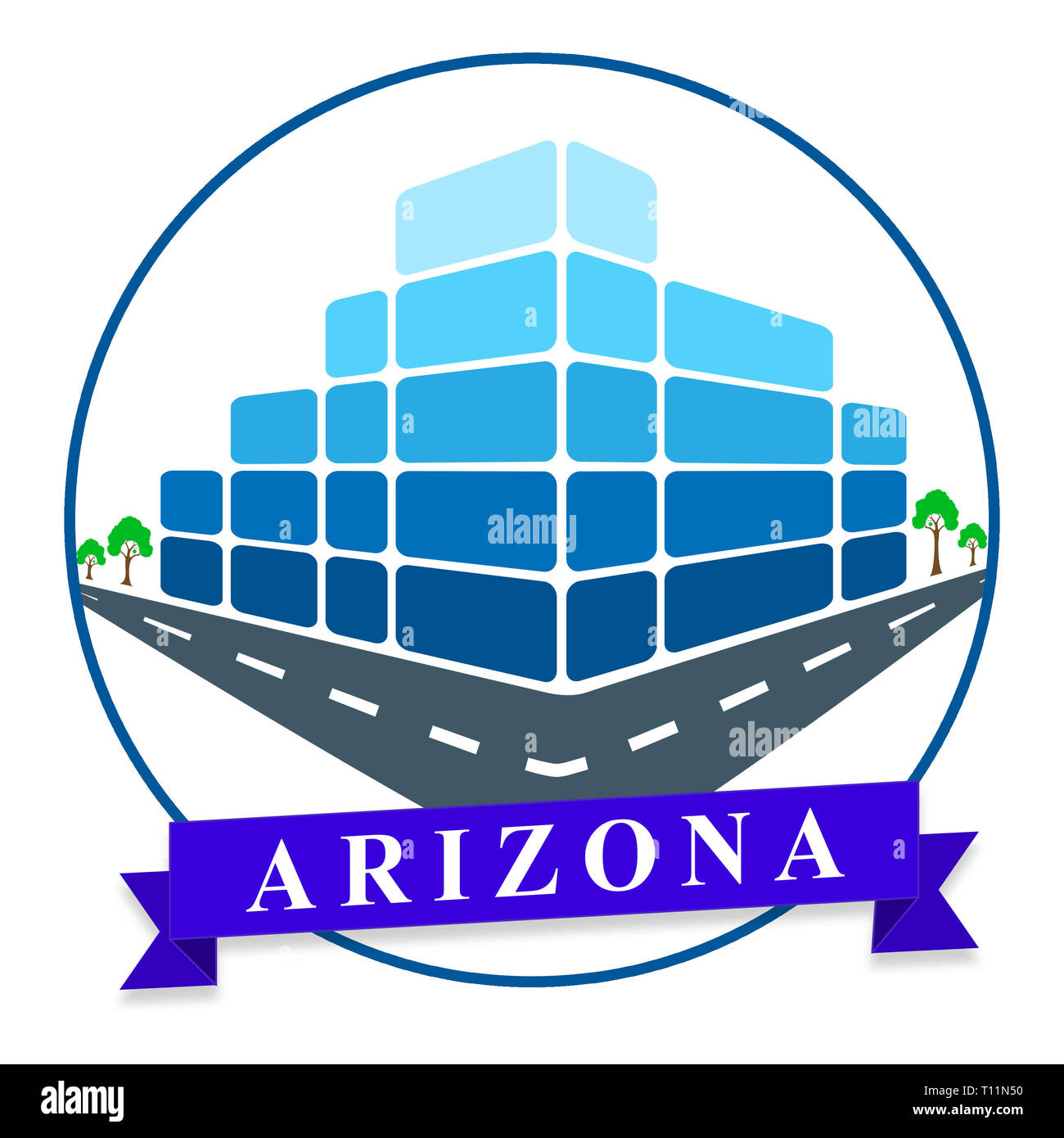 L'icône montre bien l'Arizona Courtier immobilier dans AZ United States 3d illustration Banque D'Images