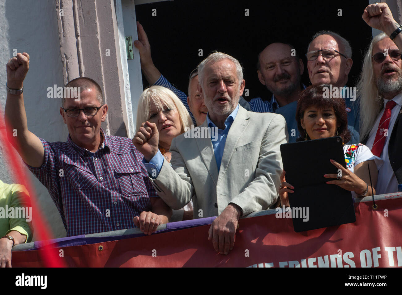 Jeremy Corbyn Leader du parti à l'Assemblée annuelle 2017 Gala mineurs de Durham. Banque D'Images