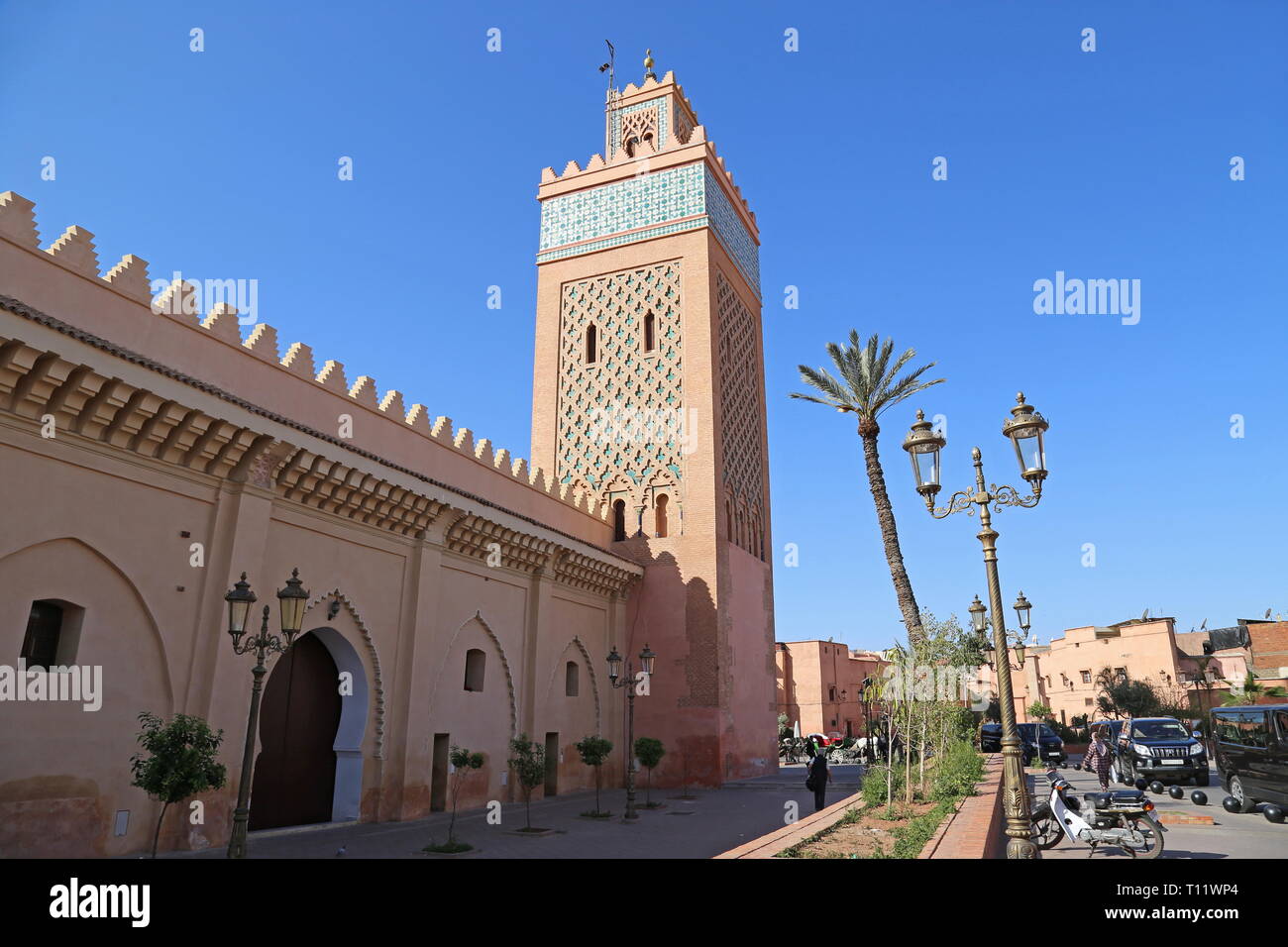 Mosquée de la Kasbah (alias Moulay El Yazid mosquée ou Mansouria mosquée), la Kasbah, Medina, Marrakech, Marrakesh-Safi région, le Maroc, l'Afrique du Nord Banque D'Images