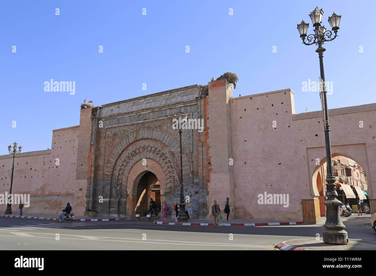Bab Agnaou, Kasbah, Medina, Marrakech, Marrakesh-Safi région, le Maroc, l'Afrique du Nord Banque D'Images