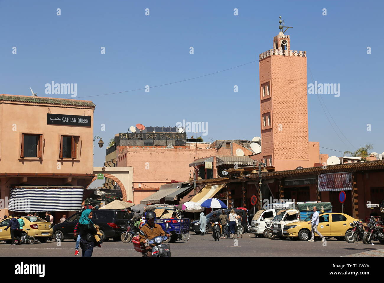 La mosquée de Sidi Hmed El Kamel, rue Riad Zitoun El Kedim, Mellah, Medina, Marrakech, Marrakesh-Safi région, le Maroc, l'Afrique du Nord Banque D'Images
