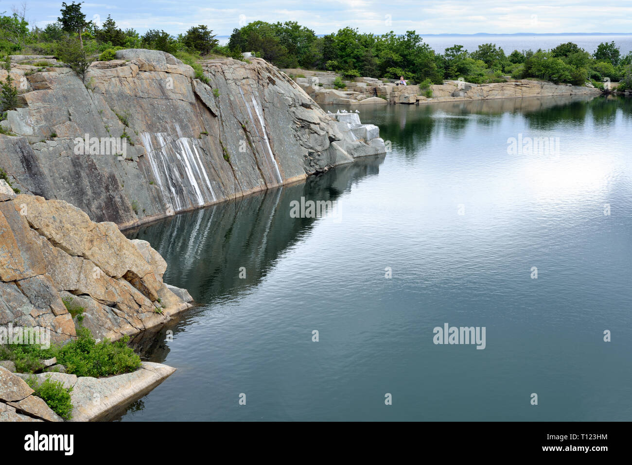 Carrière de granit. Halibut Point State Park à Rockport, Massachusetts Banque D'Images