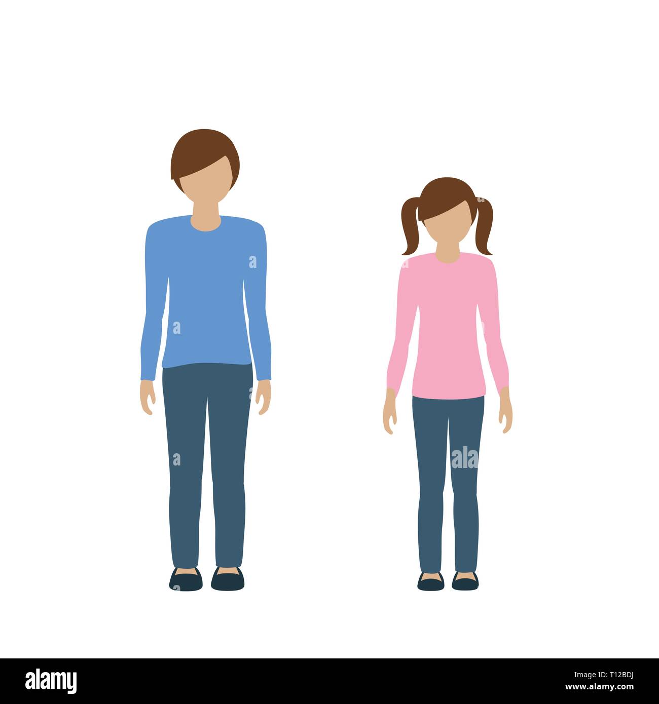 Caractère enfants garçon et fille'isolé sur fond blanc vector illustration EPS10 Illustration de Vecteur