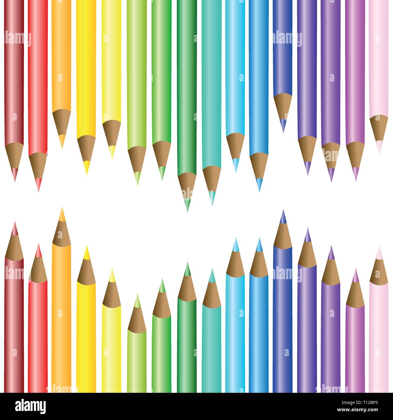 Ensemble de crayons de couleur dans les couleurs arc-en-ciel EPS10 vector illustration Illustration de Vecteur