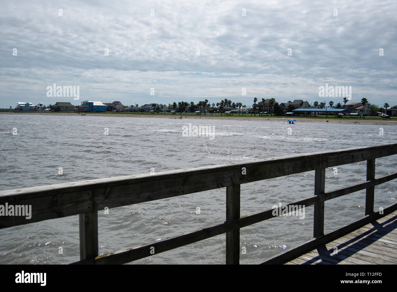 Une promenade en bois à la plage dans le golfe du Mexique, au Texas Banque D'Images