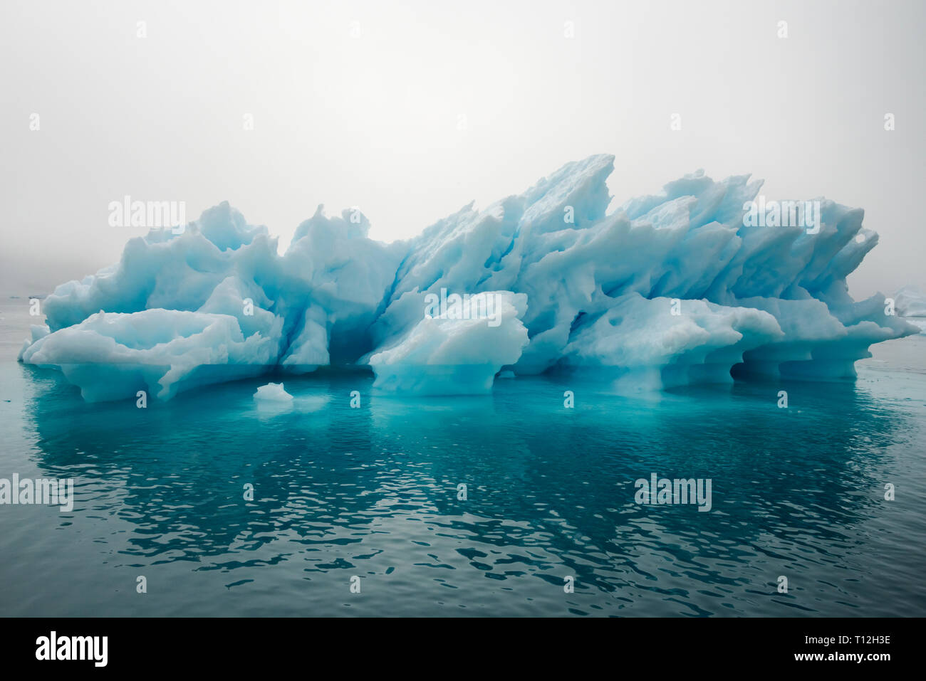 Blue iceberg dans le fjord de Narsarsuaq, Groenland Banque D'Images