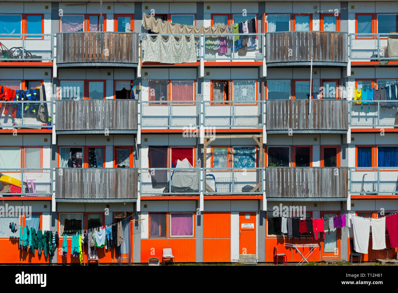 Immeuble résidentiel, Sisimiut, Groenland Banque D'Images