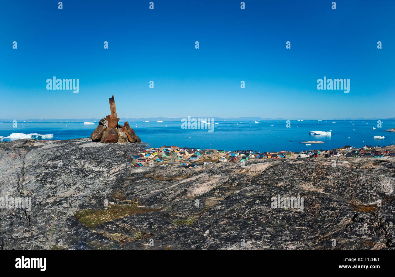 Dans la chambre aux couleurs vives, Ilulissat Groenland Banque D'Images