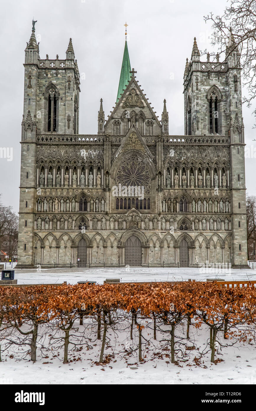 La cathédrale de Nidaros, dans la ville de Trondheim en Norvège. Banque D'Images