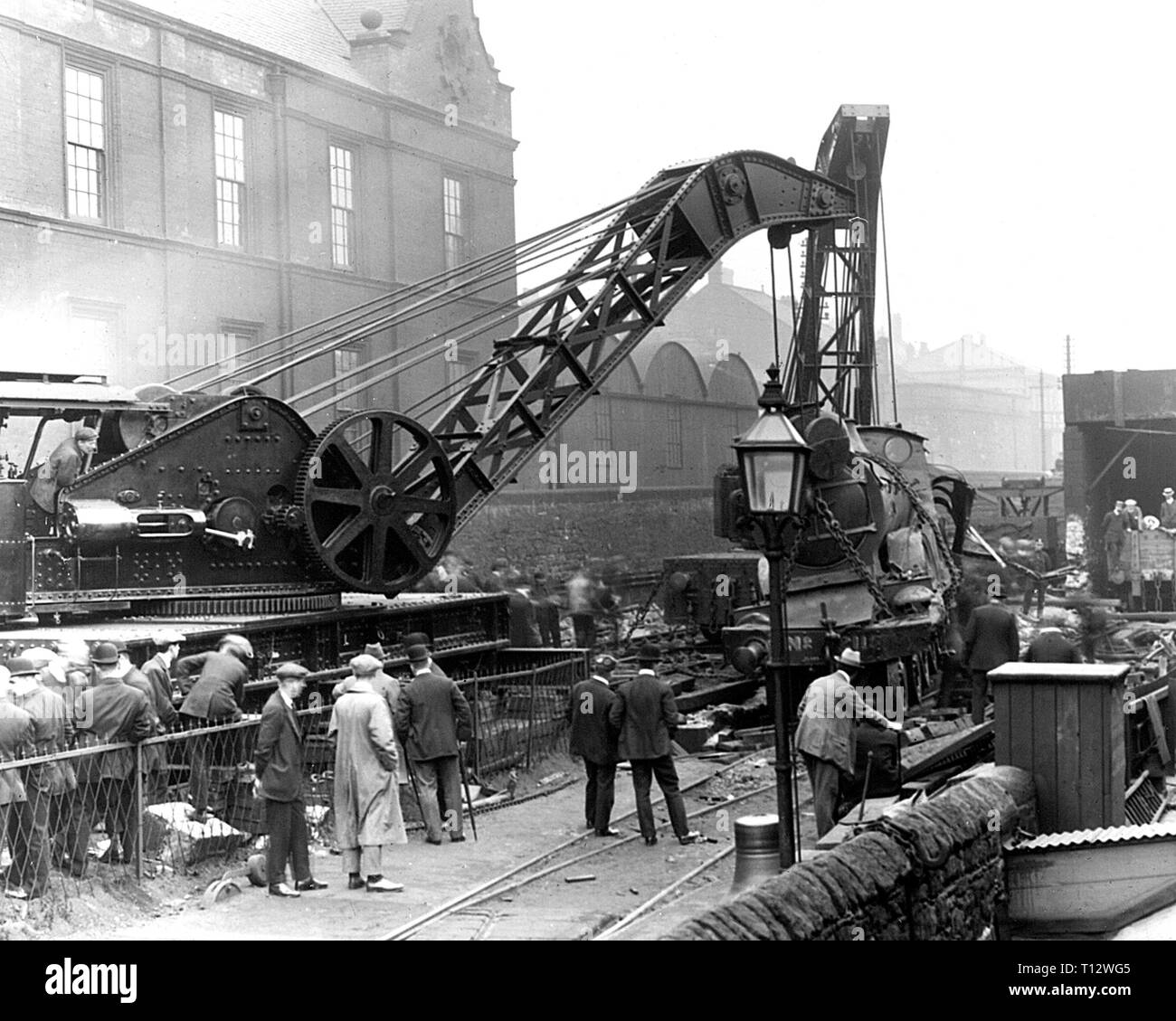 Accident ferroviaire à Elswick près de Newcastle upon Tyne le 19 Septembre 1909 Banque D'Images