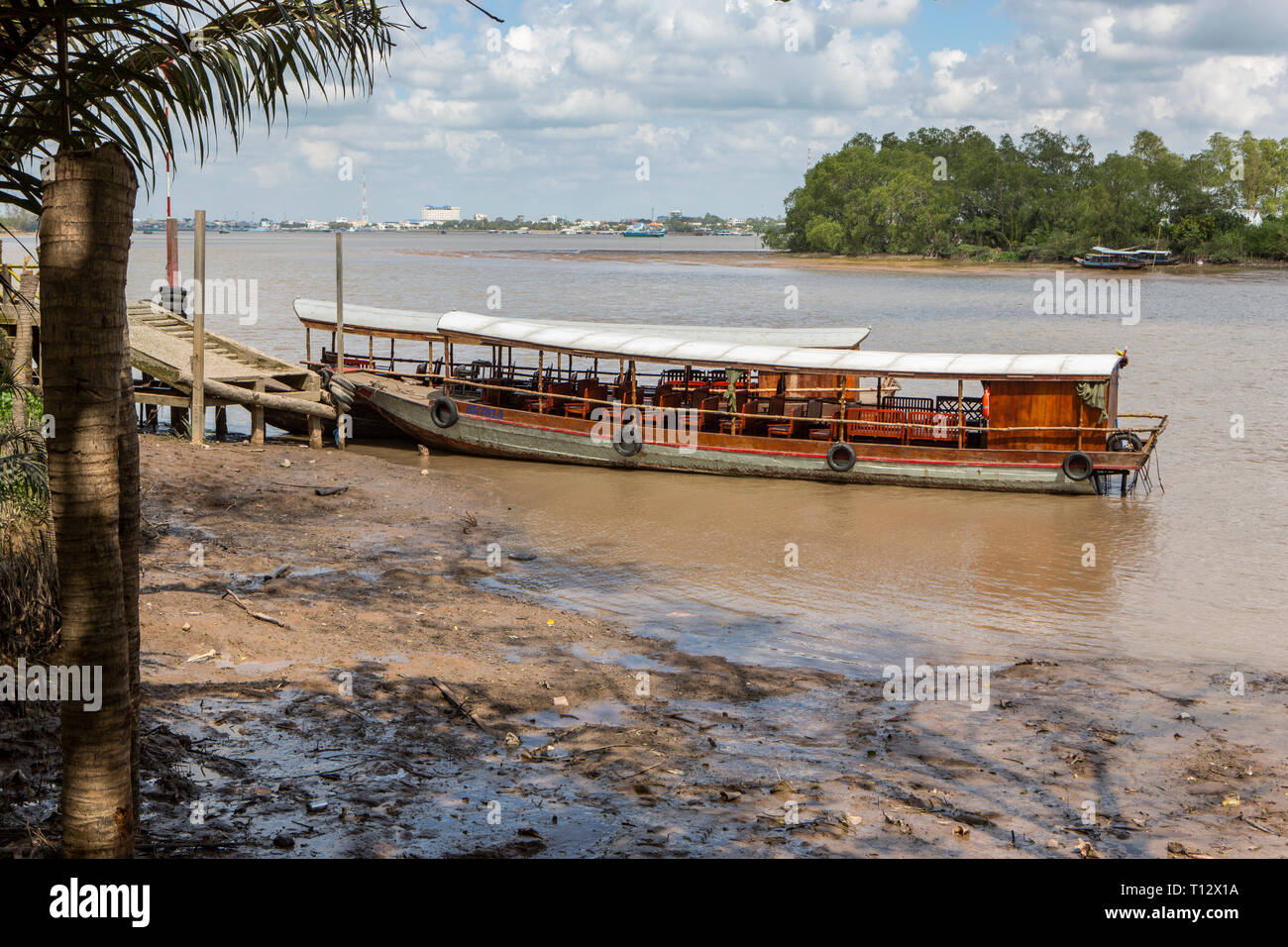 Offres de croisières amarrés sur le delta du Mékong Banque D'Images