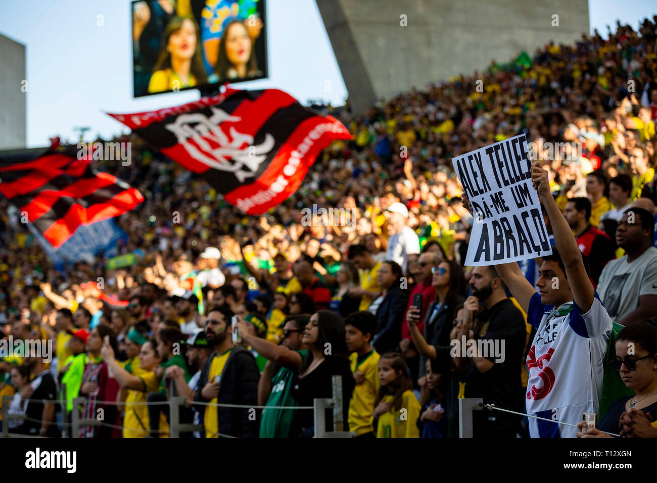 Brésil fans remplir le stade lors de la dragon football match amical entre le Brésil et le Panama pour la Tournée Mondiale du Brésil au Stade du Dragon de Porto. ( Score final ; Brésil 1:1 Panama ) Banque D'Images