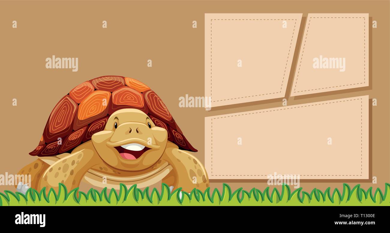 Une tortue sur vide remarque illustration Illustration de Vecteur