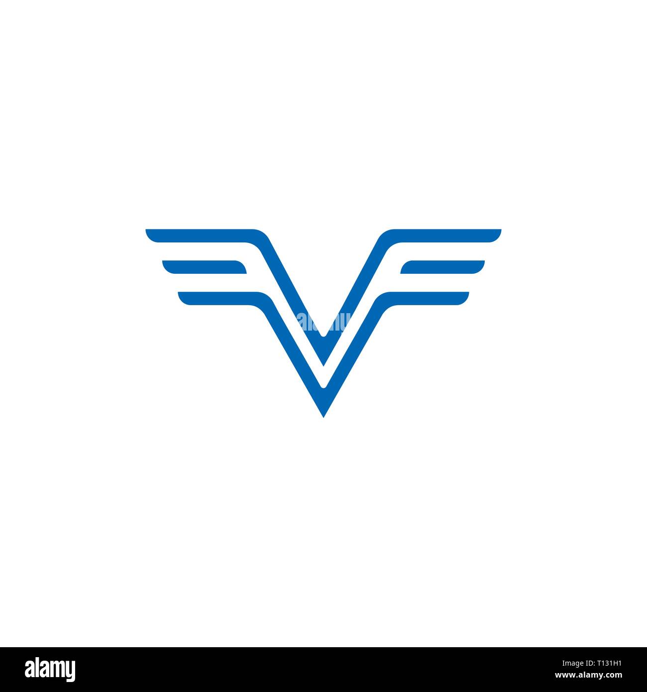 Lettres vf simple vecteur logo aile Illustration de Vecteur