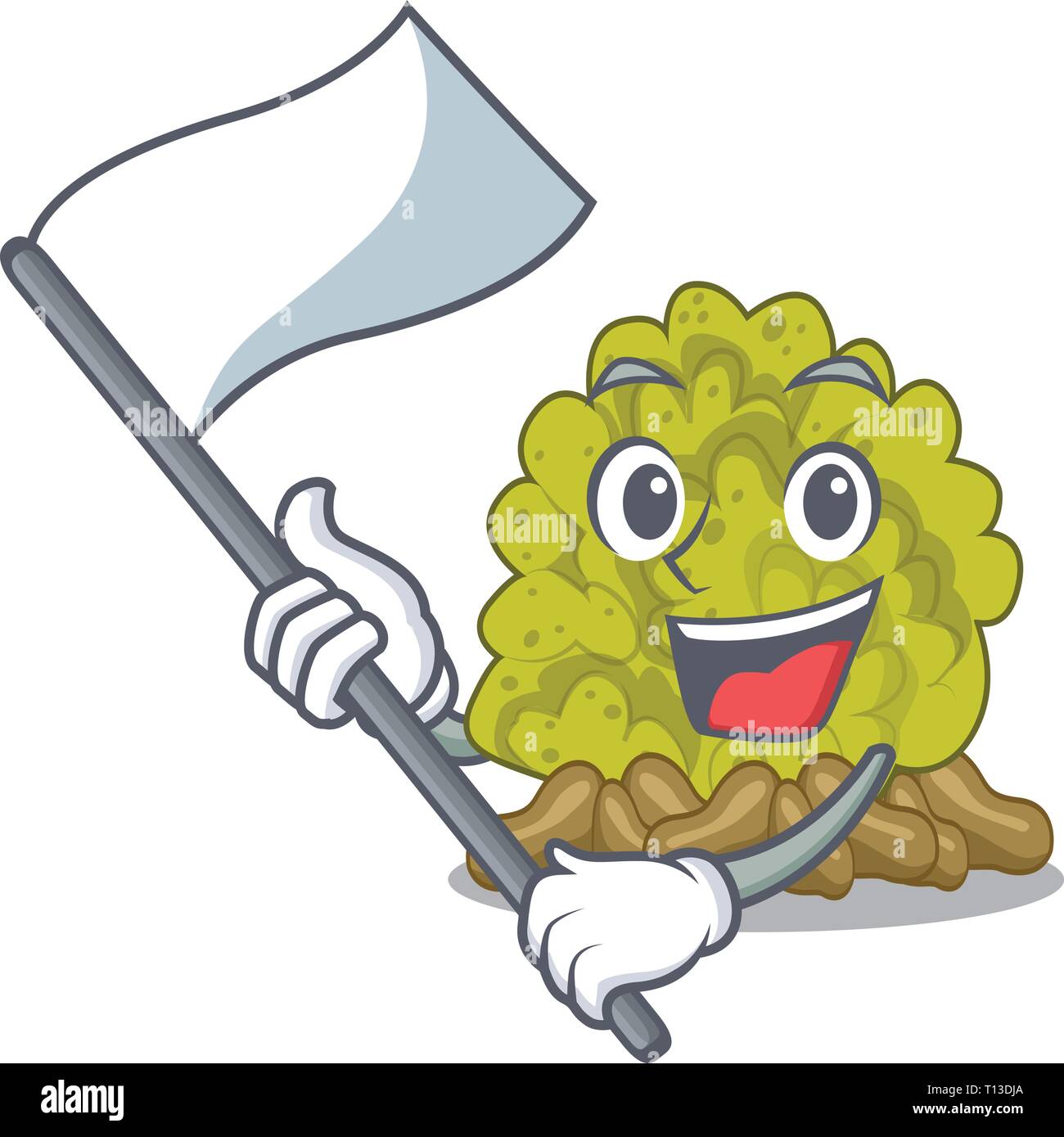 Avec le drapeau vert pour les récifs coralliens formes cartoon jouets Illustration de Vecteur