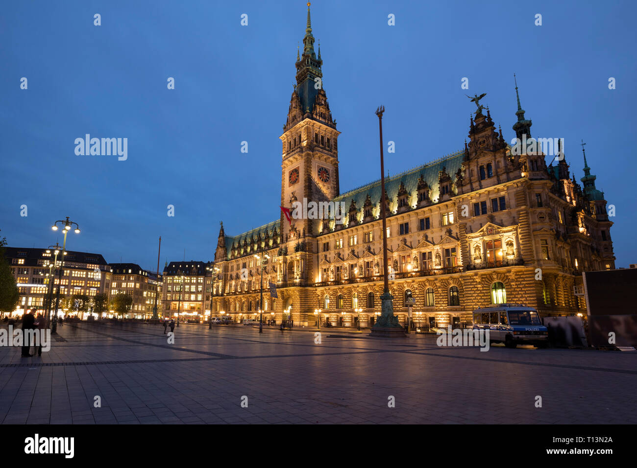 Allemagne, Hambourg, vue à l'Hôtel de ville de Hambourg Banque D'Images