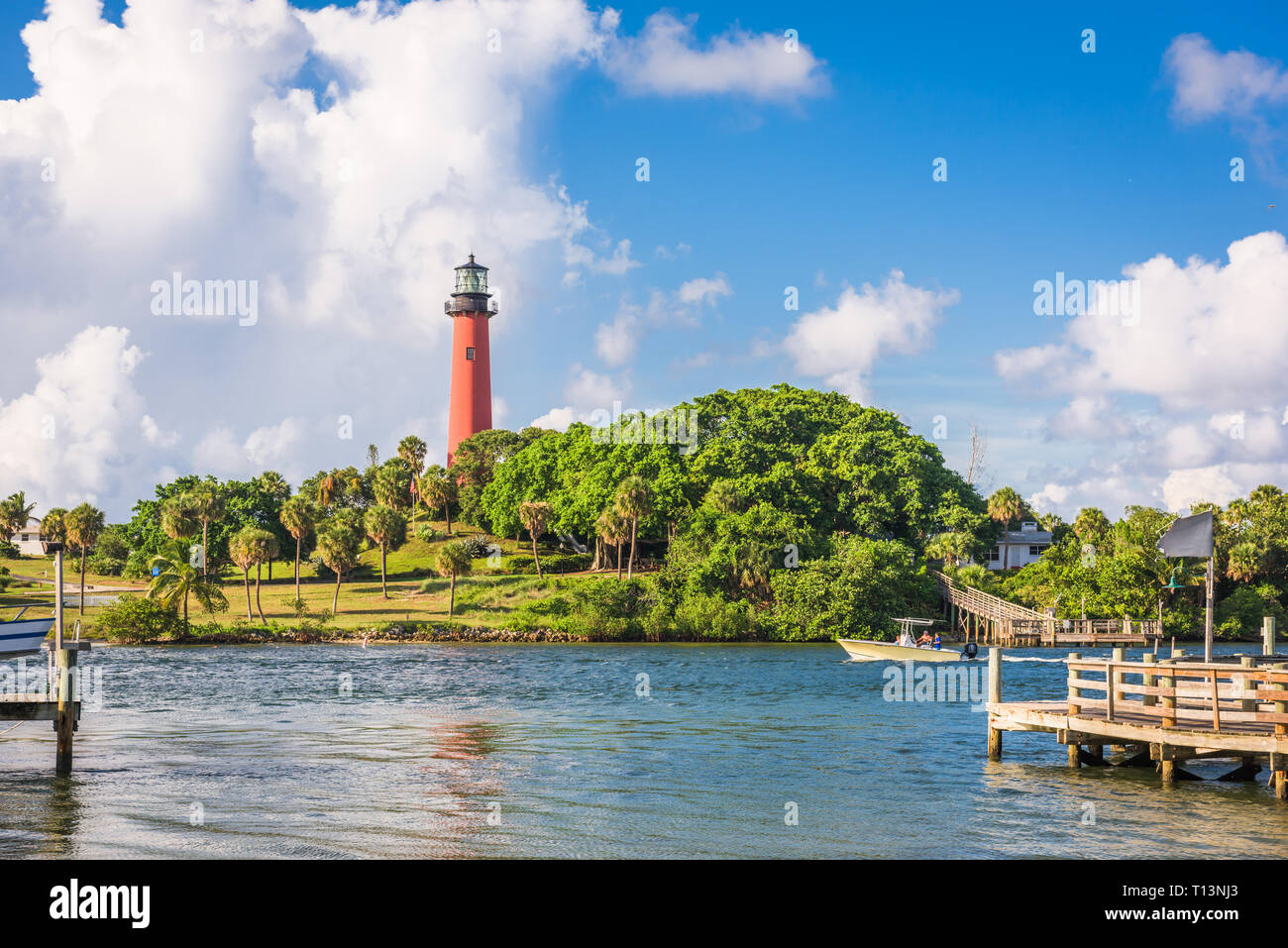 Jupiter, Floride, États-Unis d'inlet et light house. Banque D'Images