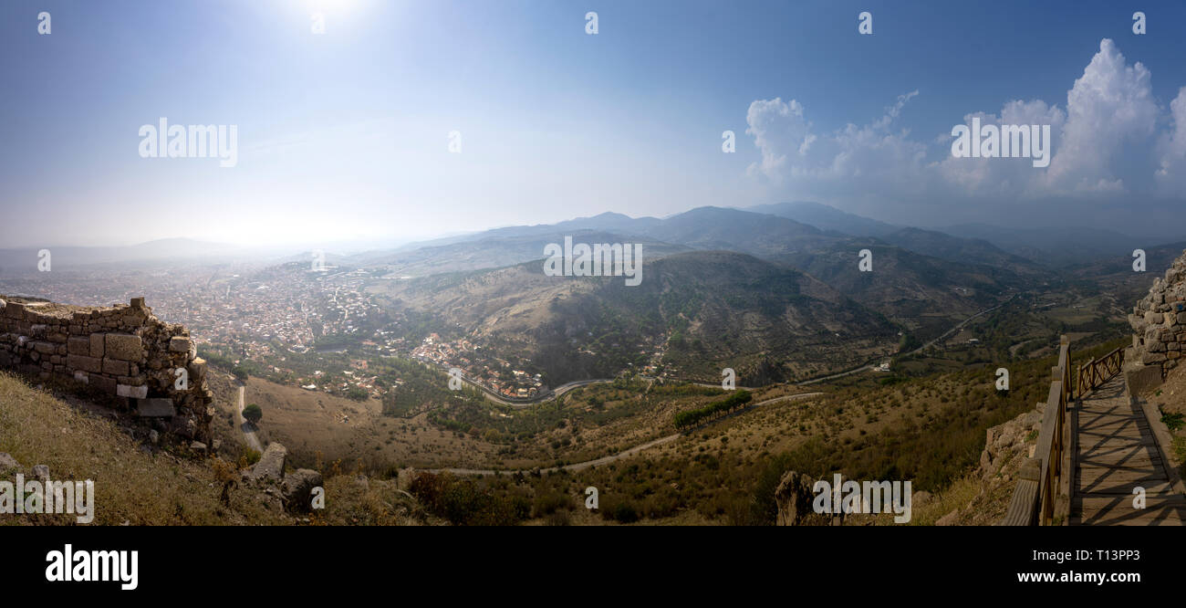 La Turquie, Bergama, vue de l'Acropole Banque D'Images