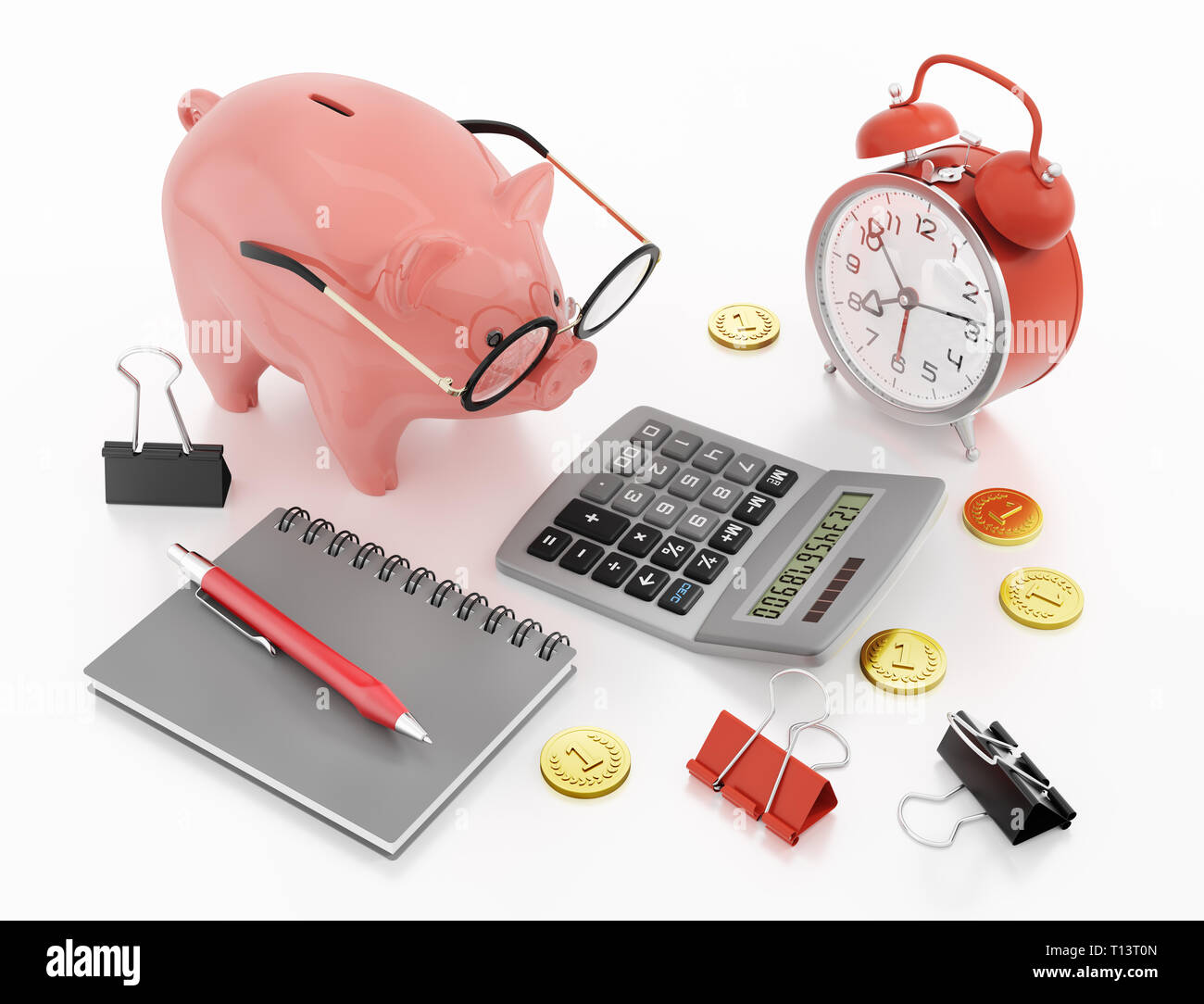 Piggy Bank Accounting Banque D'Images