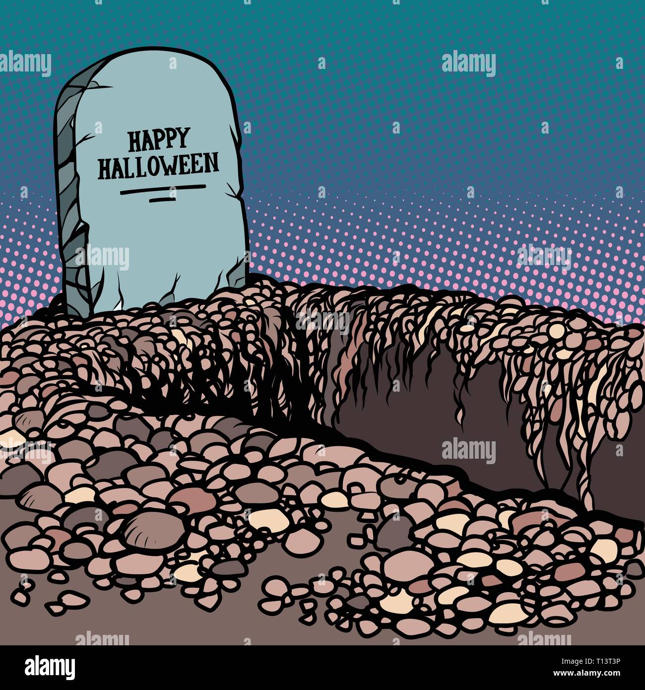 Happy Halloween tombe Illustration de Vecteur